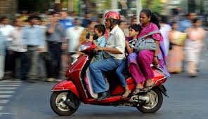 Family on scooter