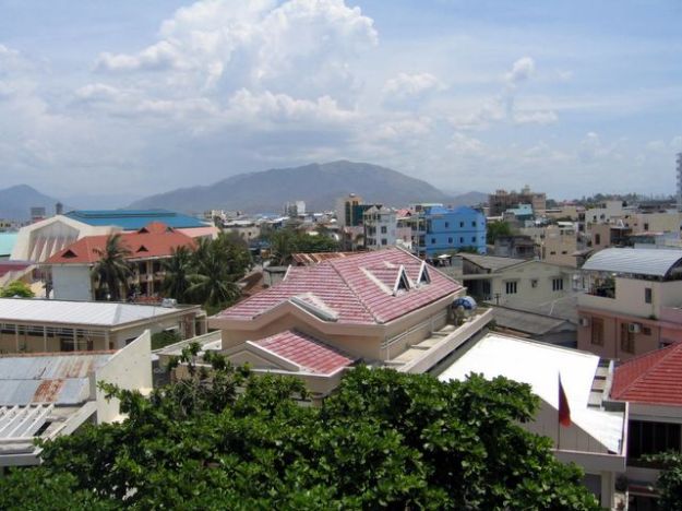 Nha Trang skyline with mountain in horizon